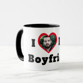 Aangepaste foto Ik hou van mijn vriend Mok (Voorkant links)