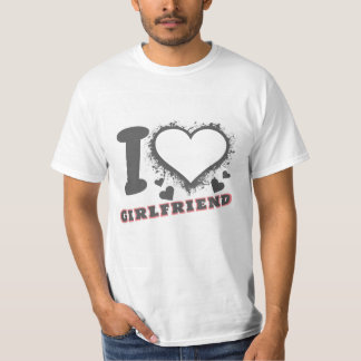 Aangepaste foto Ik hou van mijn Vriendin I hart GF T-shirt