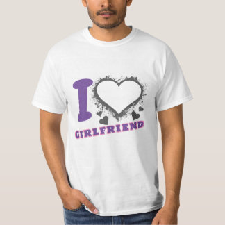 Aangepaste foto Ik hou van mijn Vriendin I hart GF T-shirt