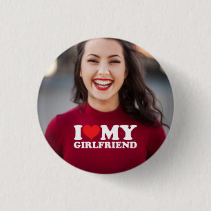 Aangepaste foto Ik hou van mijn vriendin Ronde Button 3,2 Cm