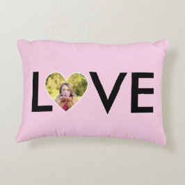 Aangepaste Foto in Baby Pink Heart Lijst Accent Kussen