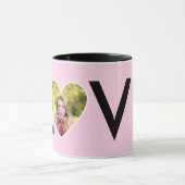 Aangepaste foto in babyroze hartlijst mok (Midden)