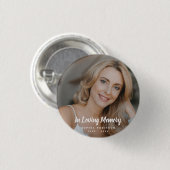Aangepaste foto in liefdevolle herinnering begrafe ronde button 3,2 cm (Voorkant /achterkant)