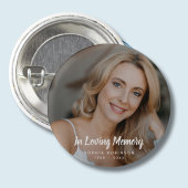 Aangepaste foto in liefdevolle herinnering begrafe ronde button 3,2 cm