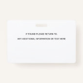 Aangepaste foto-inbeslagname-service Dog-ID-kaart Badge (Achterkant)