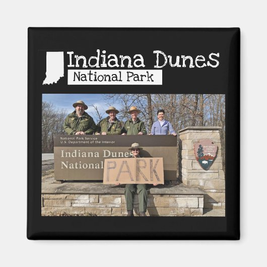 Aangepaste foto - Indiana Dunes National Park Sign Magneet (Voorkant)