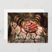 Aangepaste Foto Indiase bruiloft Save the Date Aankondigingskaart (Voorkant / Achterkant)