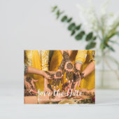 Aangepaste foto Indische bruiloft Opslaan Datum Aankondigingskaart (Staand voorkant)