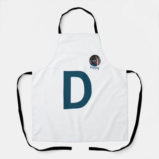 Aangepaste Foto & Initiaal Monogram Sjabloon Schort (Voorkant)