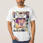 Aangepaste foto-inkeping en tekst t-shirt (Voorkant)