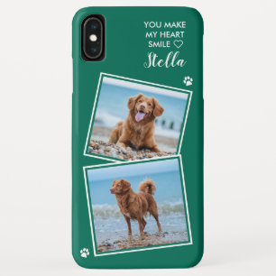 Aangepaste foto-inkollage Pet Dog Naam Kat Foto iPhone XS Max Hoesje