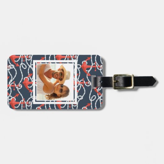 Aangepaste foto-inktankers en beschermpatroon bagagelabel (Voorkant horizontaal)