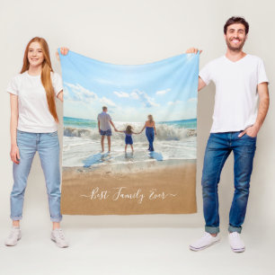 Aangepaste foto-inktbank Uw familie foto-cadeau Fleece Deken