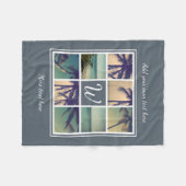 Aangepaste foto-inkuildeken met monogram fleece deken (Voorkant (Horizontaal))