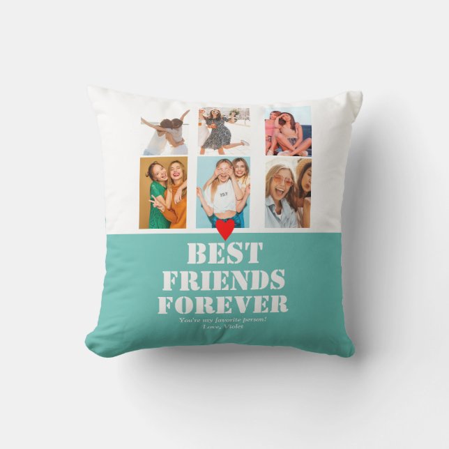 Aangepaste foto-inkuiling Gift BFF Bestie Cute Bla Kussen (Voorkant)
