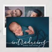 Aangepaste foto-inkuilscript bedekking Baby geboor Aankondiging (Voorkant / Achterkant)