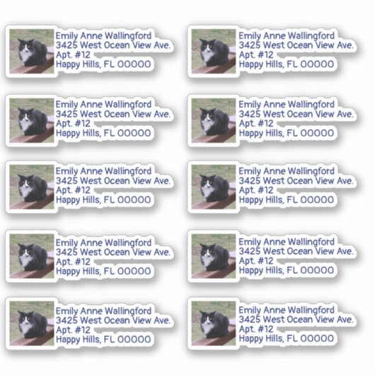 Aangepaste foto-inzending-adreslabels sticker (Voorkant)