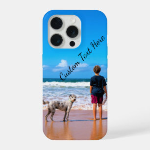 Aangepaste foto iPhone Case met tekst 15 Pro Hoesje