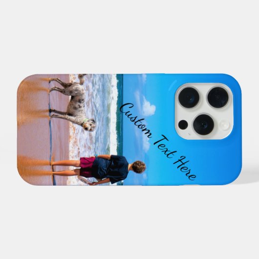 Aangepaste foto iPhone Case met tekst iPhone Hoesje (Achterkant horizontaal)