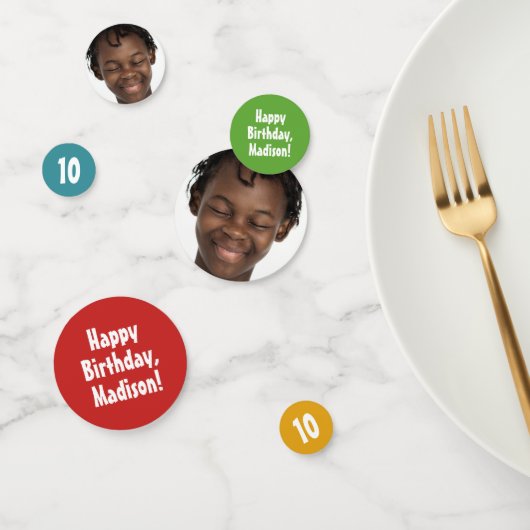 Aangepaste foto, jaar & tekst party confetti (Groep)