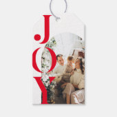Aangepaste Foto & Joy Holiday | Gepersonaliseerd Cadeaulabel (Voorkant)
