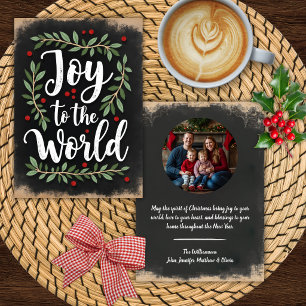 Aangepaste foto 'Joy to the World' kerstkaart Kaart