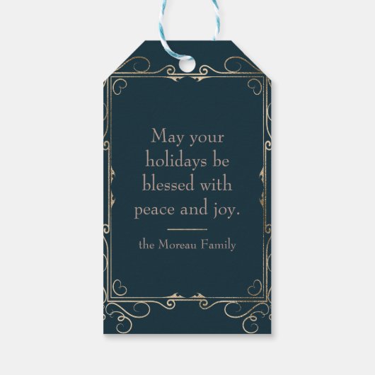 Aangepaste foto Joyeux Noël Franse vlag Kerstmis Cadeaulabel (Achterkant)