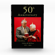 Aangepaste foto jubileum 50e zwart-goud