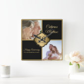 Aangepaste foto jubileum vierkante klok (Huis)