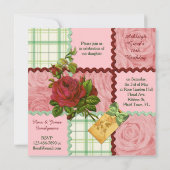 Aangepaste foto Kantel blok rood Roze Roze Groen G Kaart (Achterkant)