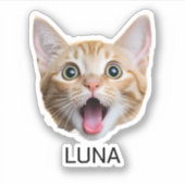 Aangepaste Foto Kat Hond Huisdier | Gepersonalisee Sticker (Voorkant)