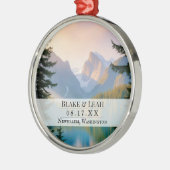 Aangepaste foto keepsake bruiloft ornament berg (Links)