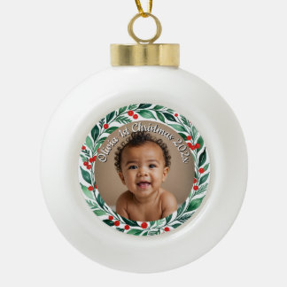 aangepaste foto kerst hulst keramische decoratie