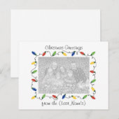 Aangepaste Foto Kerst Kaart-Kerstverlichting Feestdagenkaart (Voorkant / Achterkant)