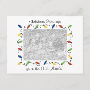 Aangepaste Foto Kerst Kaart-Kerstverlichting Feestdagenkaart
