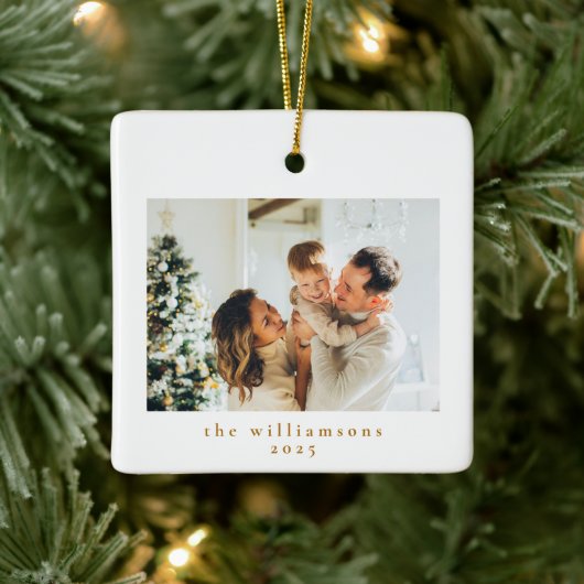 Aangepaste foto Kerst Minimalistisch Eenvoudig Gez Keramisch Ornament (Boom)