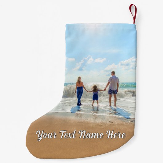 Aangepaste Foto Kerstkous en Tekstnaam Kleine Kerstsok (Achterkant)