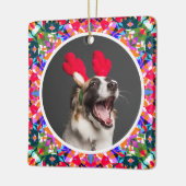 Aangepaste foto Kerstmis Hond Moeder Mama Papa Kle Keramisch Ornament (Links)