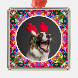 Aangepaste foto Kerstmis Hond Moeder Mama Papa Kle Metalen Ornament