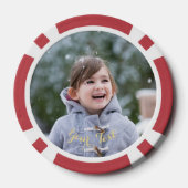 Aangepaste foto Kerstmis Rood Goud Golfer Golf Poker Chips (Achterkant)