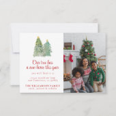 Aangepaste foto Kerstvakantie Bewegende aankondigi Kaart (Voorkant)