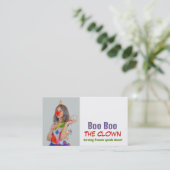 Aangepaste foto, Kinder entertainer, clown Visitekaartje (Staand voorkant)