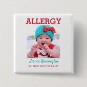 Aangepaste foto Kinder waarschuwingswaarschuwing I Vierkante Button 5,1 Cm (Voorkant)