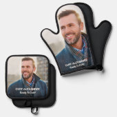 Aangepaste foto klaar om te koken Personaliseer Ov Ovenwant & Pannenlap Set (Voorkant / Achterkant)