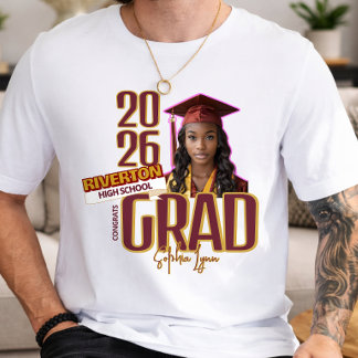 Aangepaste foto Klas van 2027 afstudeercadeau T-shirt