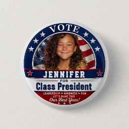 Aangepaste foto Klaspresident Campagne Ronde Button 5,7 Cm