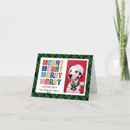 Aangepaste Foto Kleurrijke Kerst Vlakke Vakantie K Feestdagen Kaart