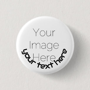 Aangepaste foto-knopspeld – Gepersonaliseerde teks Ronde Button 3,2 Cm