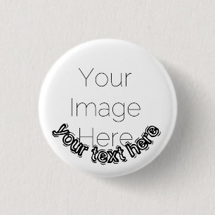 Aangepaste foto-knopspeld – Gepersonaliseerde teks Ronde Button 3,2 Cm