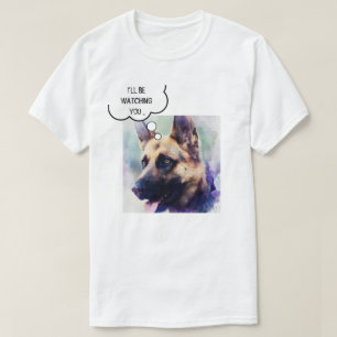Aangepaste foto-komkommer Ik kijk naar je GSD T-shirt